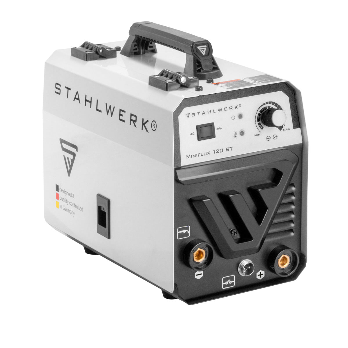 STAHLWERK Schweißgerät Mini FLUX 120 ST mit ARC | MMA-Funktion mit 120 Ampere