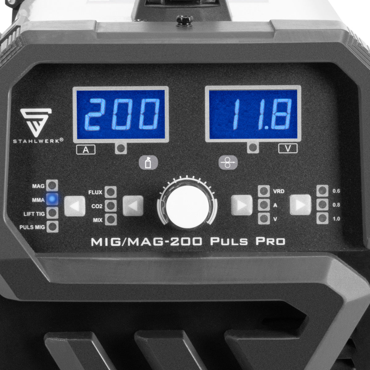 STAHLWERK Schweißgerät MIG MAG 200 Puls Pro IGBT Schutzgas Kombigerät mit 200 A