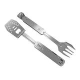 STAHLWERK BBQ Multitool Grillbesteck mit Grillzange Grillgabel Grillwender