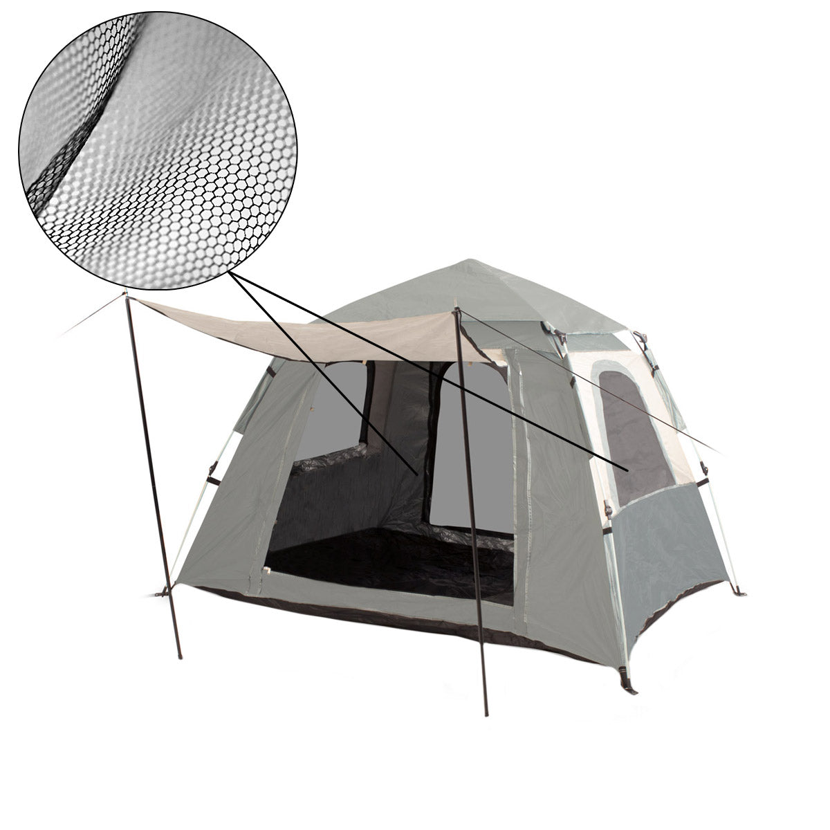 STAHLWERK Campingzelt Z-210 ST 210 x 160 cm selbstaufbauendes Pop-Up-Zelt