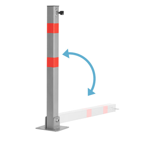 STAHLWERK Absperrpfosten umlegbarer, klappbarer Absperrpoller, Parkplatzsperre