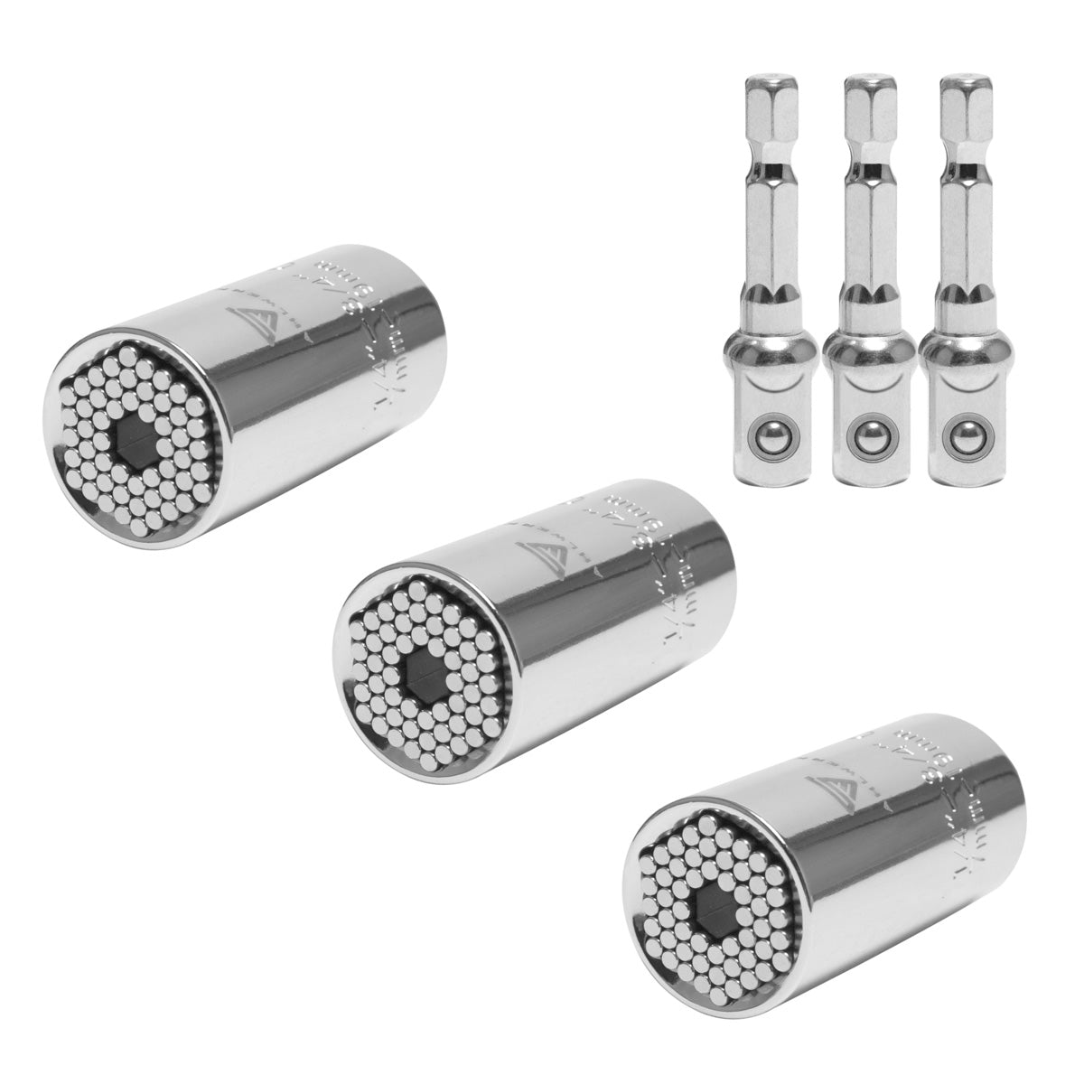 STAHLWERK 3 x Universal-Steckschlüssel 7-19 mm Multifunktionsnuss für 3/8"